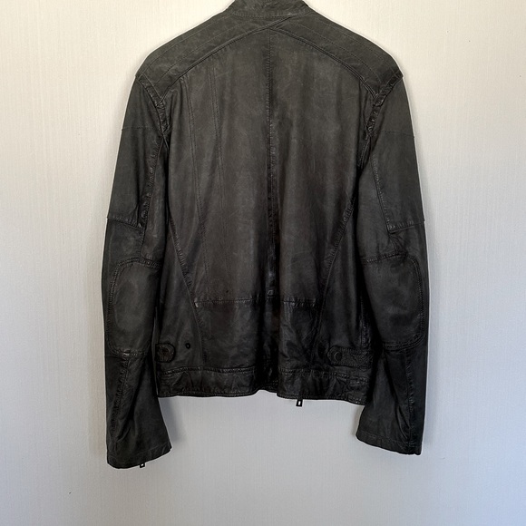 Andrew Marc - Leather Grey Jacket (Size L) - Picture 2 of 7